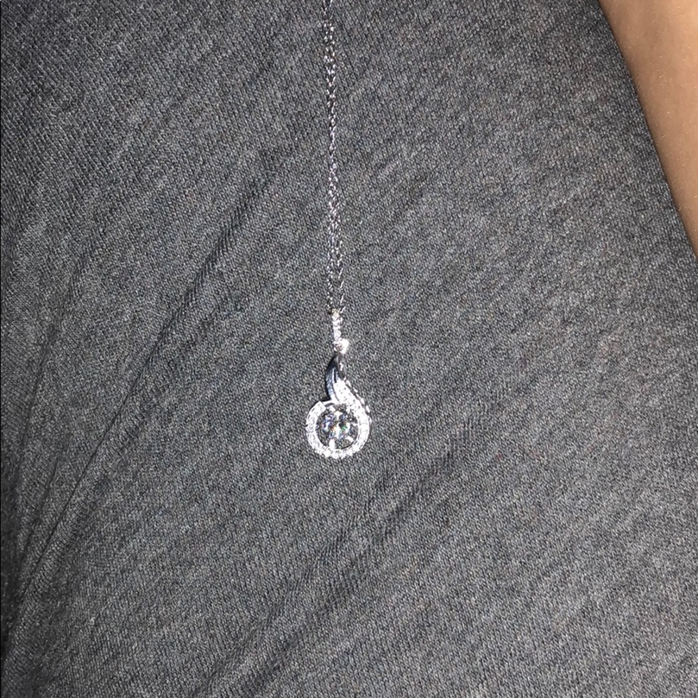 925 floating gem teardrop pendant necklace